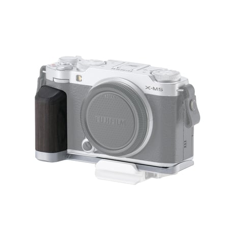 富士フイルム X-M5用木製グリップ付き取付ベースプレートMounting Baseplate with Wooden Grip for Fujifilm X-M5 (TA-T73-WG-B/-S)