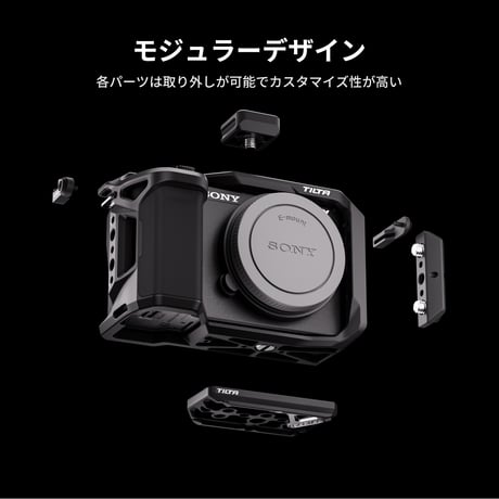 ソニー VLOGCAM ZV-E10 II 用フルカメラケージ (TA-T69-FCC-B) Full Camera Cage for Sony ZV-E10 II