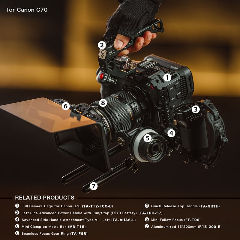 在庫限り】Tiltaing Canon C70 Handheld Kit - Black (