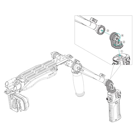 Tilta Right Angle Rosette Adapter to 1/4"-20 with Locating Pins (TA-RRA-1420)