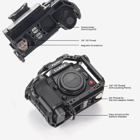 Full Camera Cage for Panasonic GH7/GH6 – Black (TA-T15-FCC-B)