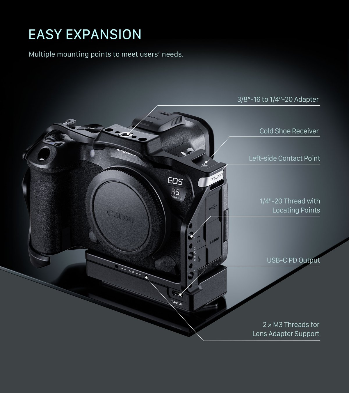 キヤノン EOS R5 Mark II用 クーリングファン付きフルカメラ キヤノン EOS R5 Mark II用 クーリングファン付きフルカメラ