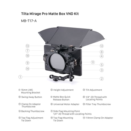 Tilta Mirage Pro Matte Box VND Kit (MB-T17-A) プロキット バリアブルND付