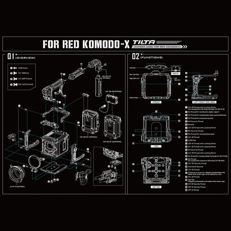 KOMODO-X用カメラケージ軽量キット Camera Cage for RED KOMODO-X Lightweight Kit (TA-T53-B-B)