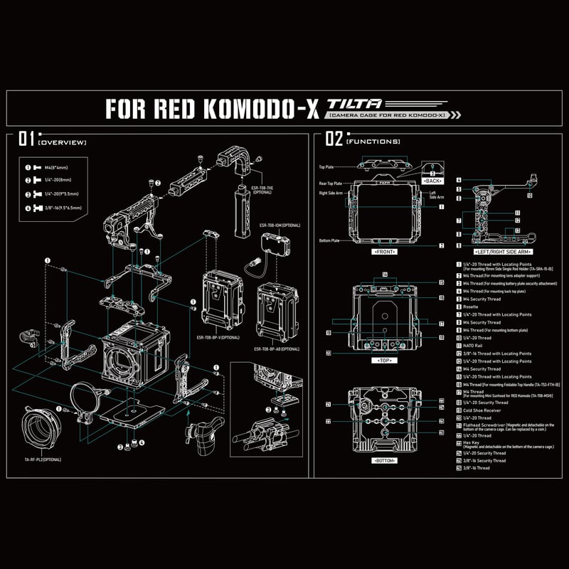 KOMODO-X用カメラケージ軽量キット Camera Cage for RED KOMODO