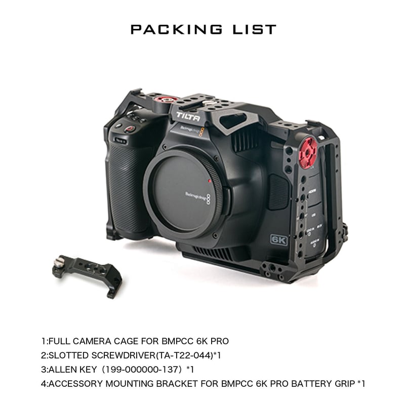 Blackmagic BMPCC 6K Pro Tiltaケージ バッテリー Full Camera Cage for BMPCC 6K Pro (TA-T11-FCC-B