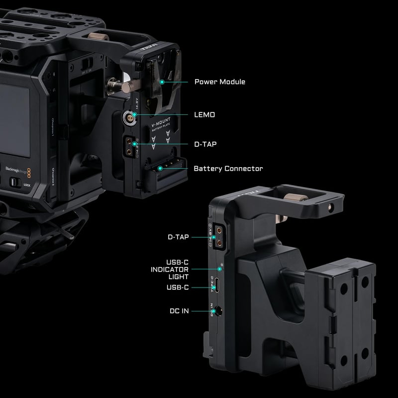 TILTA Blackmagic Pyxis 6K用ケージ+Vマウントプレート Blackmagic PYXIS 6K/12K用カメラケージ プロキット Vマウント