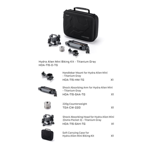 Hydra Alien Mini バイク撮影キット Biking Kit (HDA-T15-D-TG)