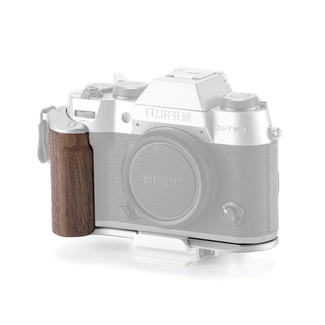 [在庫限り] 富士フイルム X-T50用木製グリップ付き取付ベースプレート Mounting Baseplate with Wooden Grip (TA-T71-WG-B/-S)
