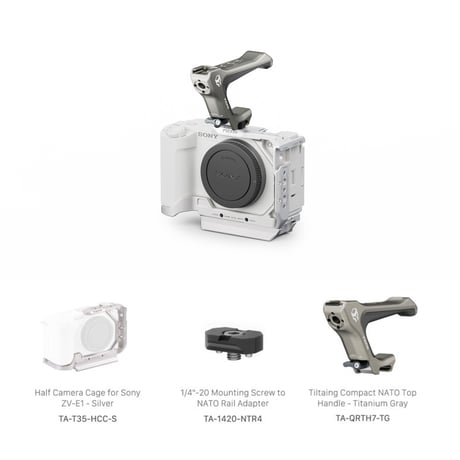 [在庫限り] Sony ZV-E1用ライトウェイトキット(ハーフケージ) Half Camera Cage for Sony ZV-E1 Lightweight Kit (TA-T35-A)