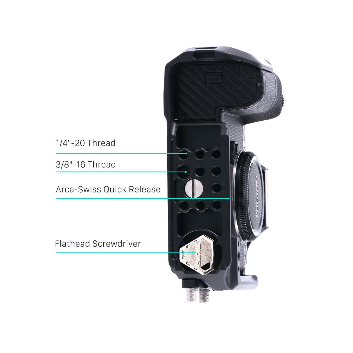 camvateユニバーサル調節可能カメラケージフィット右ハンドルと