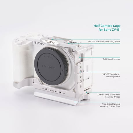 [在庫限り] Sony ZV-E1用ライトウェイトキット(ハーフケージ) Half Camera Cage for Sony ZV-E1 Lightweight Kit (TA-T35-A)