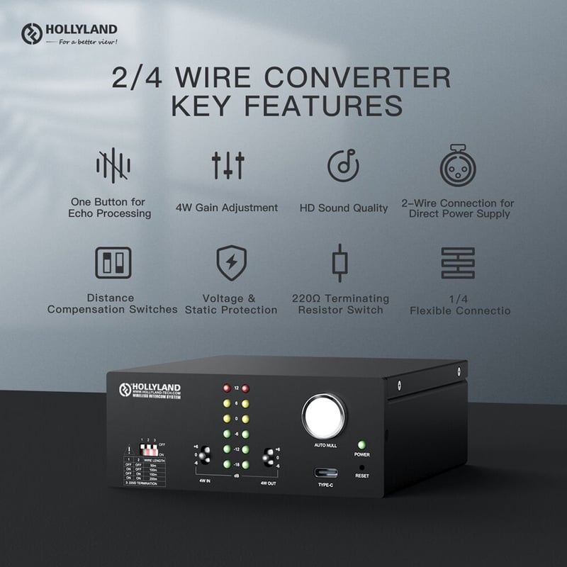 Hollyland 2-Wire to 4-Wire converter (HL-WC01)