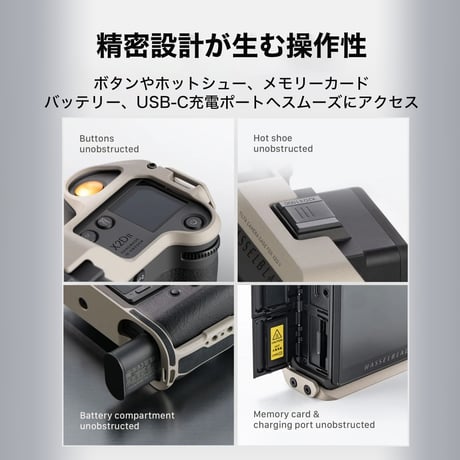 Hasselblad X2D II 100C用カメラケージ ベースキット – ストーングレー (TA-T101-A-STG)
