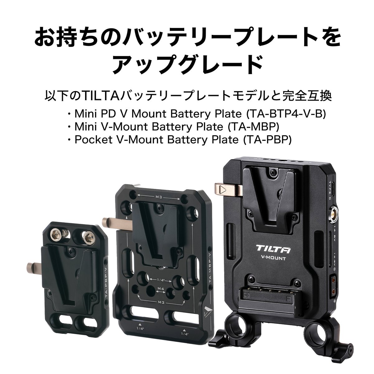 Mini/Pocket Vマウントバッテリープレート用 調整式アルカレシーバー