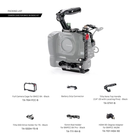 Blackmagic Cinema Camera 6K用カメラケージ ベーシックキット  (TA-T64-B-B)  Camera Cage for BMCC 6K Basic Kit