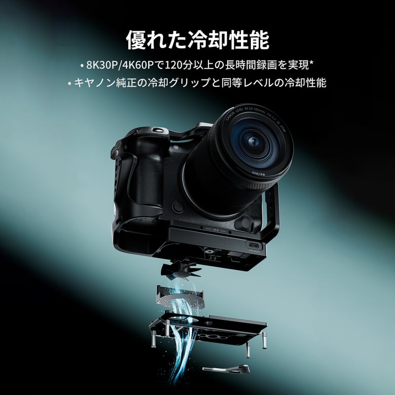キヤノン EOS R5 Mark II用 クーリングファン付きフルカメラ キヤノン EOS R5 Mark II用 クーリングファン付きフルカメラ