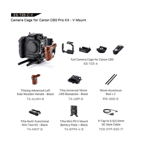キヤノン EOS C80用カメラケージ プロキット Camera Cage for Canon C80 Pro Kit (ES-T25-C-V)