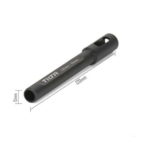 Tilta 15mm to 12mm DJI Rod Adapter (12cm)  - BlacK (TA-15R-12R-B)