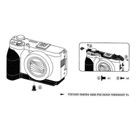 キヤノン PowerShot V1用カメラケージ ベーシックキット Vintage Camera Cage for Canon PowerShot V1 Base Kit (TA-T82-A-B)
