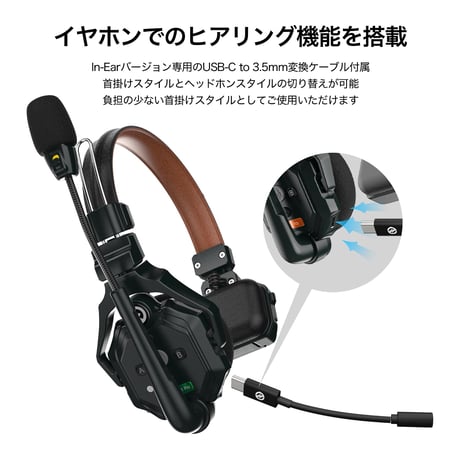 Hollyland Solidcom C1 Pro-3S (In-Ear version) (イヤホン対応/3人用/全二重ワイヤレスインカム/ノイズキャンセリング搭載)