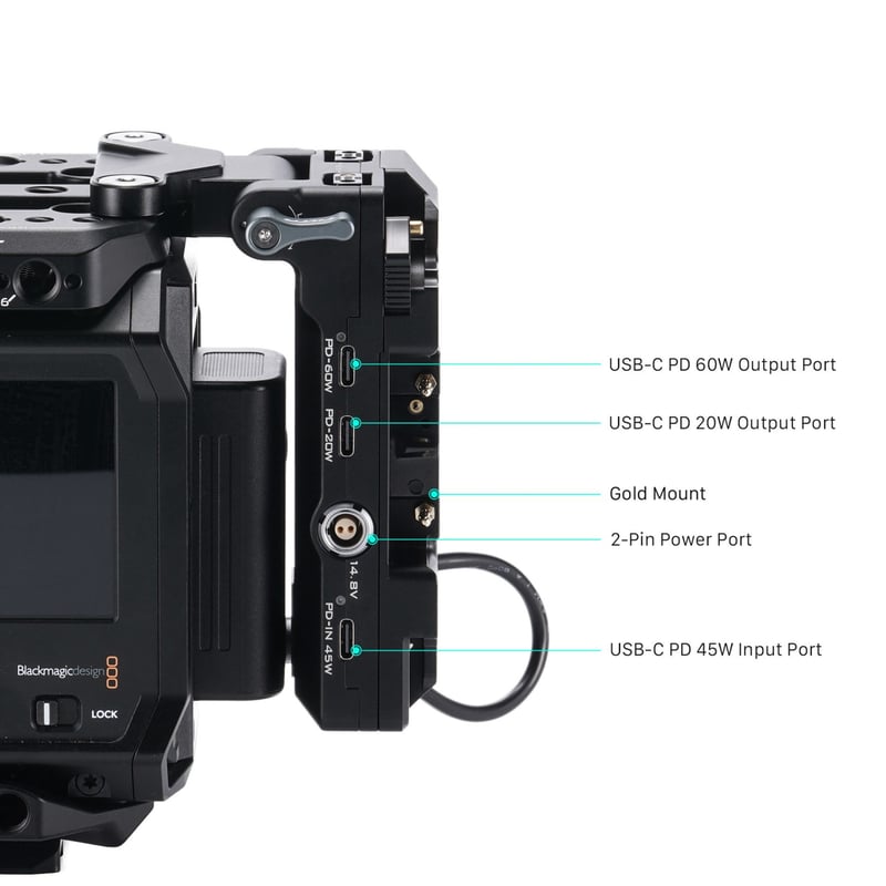 BMPCC6K＋SmallRig＋Tilta電源セット EFマウント TILTA Blackmagic PYXIS 6K/12K用折りたたみ式 Vマウントバッテリー