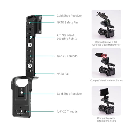 XLR Extension Bracket for Sony FX3 (TA-T13-XLR)