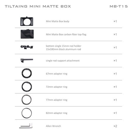 Tiltaing Mini Clamp-on Matte Box (MB-T15)