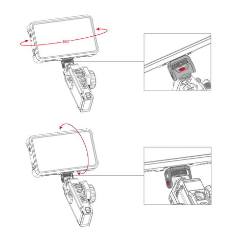 Nucleus-M II FIZハンドユニット用モニター取付ブラケット　Monitor Mounting Bracket for FIZ Hand Unit (WLC-T06-MMB)