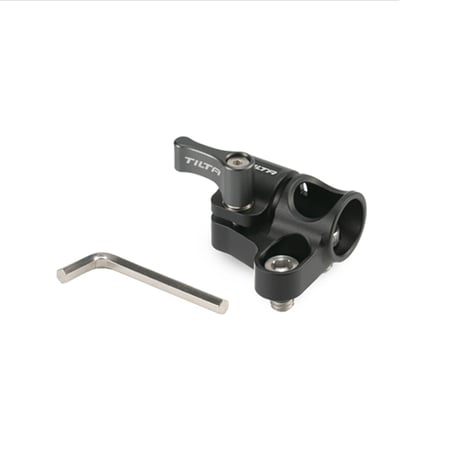 15mm Rod Holder to Dual 1/4"-20 Adapter - Black (TA-15RH-D1420-B) 位置決めピン付き1/4"-20ネジ