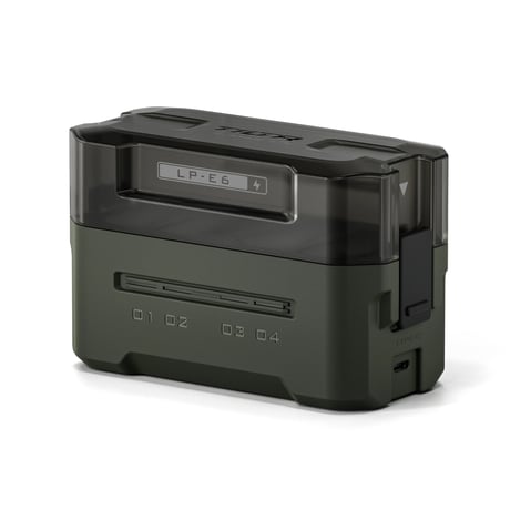 LP-E6用ポータブル4連充電器 Tilta Portable Charging Station for Canon LP-E6 Battery (TBC-E6-GN)
