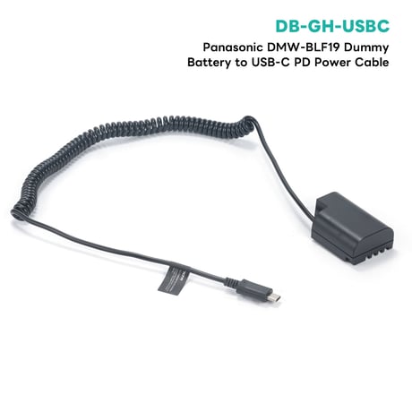 Dummy Battery to USB-C PD Power Cable (LP-E6/NP-FZ100/DMW-BLF19) 電圧調整USB-Cダミーバッテリー