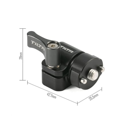 15mm Rod Holder to 1/4"-20 Adapter (Front Mounted) - Black (TA-15RH-1420F-B) 位置決めピン付き1/4"-20ネジ フロント