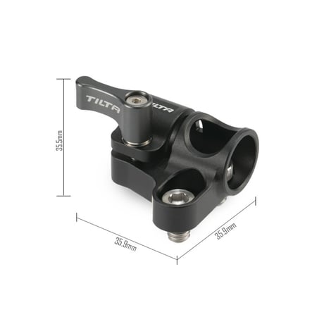 15mm Rod Holder to Dual 1/4"-20 Adapter - Black (TA-15RH-D1420-B) 位置決めピン付き1/4"-20ネジ