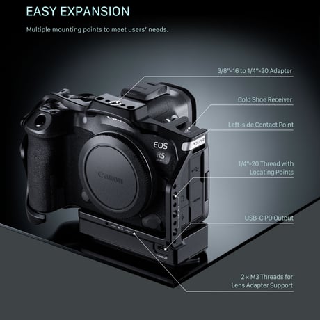 キヤノン EOS R5 Mark II用 クーリングファン付きフルカメラケージ (TA-T68-FCC2-B) Full Camera Cage with Cooling System
