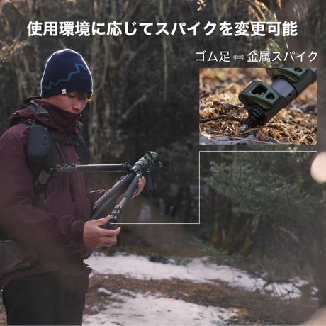 [生産終了] カーボン三脚[VT05] Tilta Travel Video Fluid Head with 3-Stage Carbon Fiber Tripod  Legs (5KG)