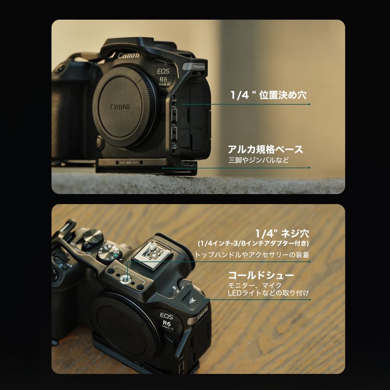 キヤノン EOS R6 Mark III /R5 Mark II用フルカメラケージ - ブラッ
