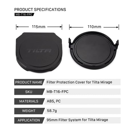 Filter Protection Cover for Tilta Mirage (MB-T16-FPC)