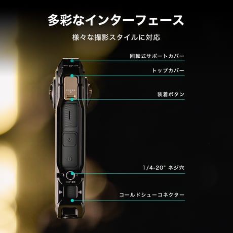 [在庫限り]Insta360 X4用フルカメラケージ　Full Camera Cage for Insta360 X4 - Black (TA-T67-FCC-B)