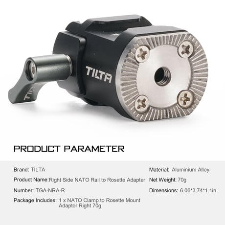 Right Side NATO Rail to Rosette Adapter (TGA-NRA-R)