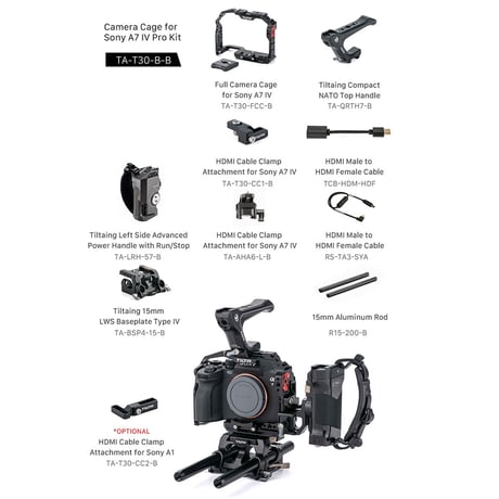 Camera Cage for Sony a7 IV Pro Kit - Black (TA-T30-B-B)