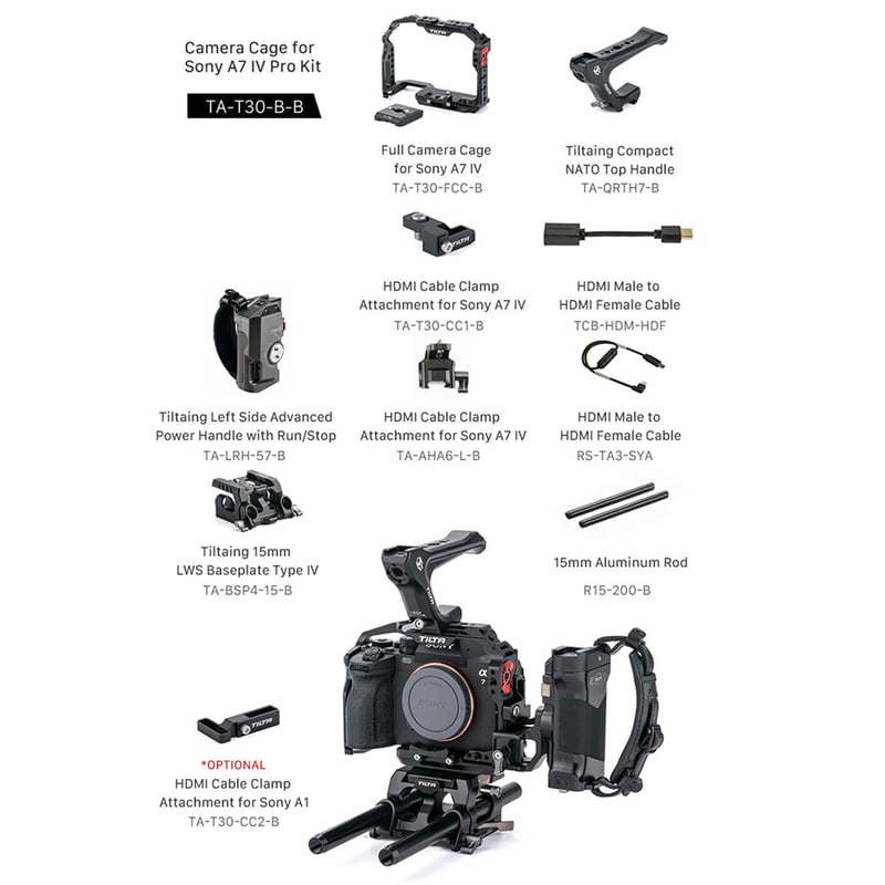 Camera Cage for Sony a7 IV Pro Kit - Black (TA-