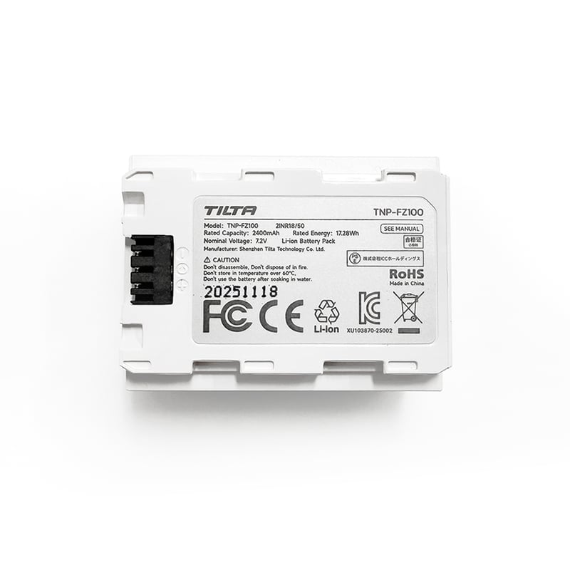 NP-FZ100互換USB-C充電式カメラバッテリー Tilta NP-FZ100 Batte