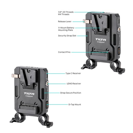 Tilta Mini PD V Mount Battery Plate (TA-BTP4-V-B) PD対応ミニVマウントバッテリープレート  ver.4