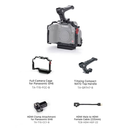 Camera Cage for Panasonic GH7/GH6 Basic Kit – Black (TA-T15-A-B)
