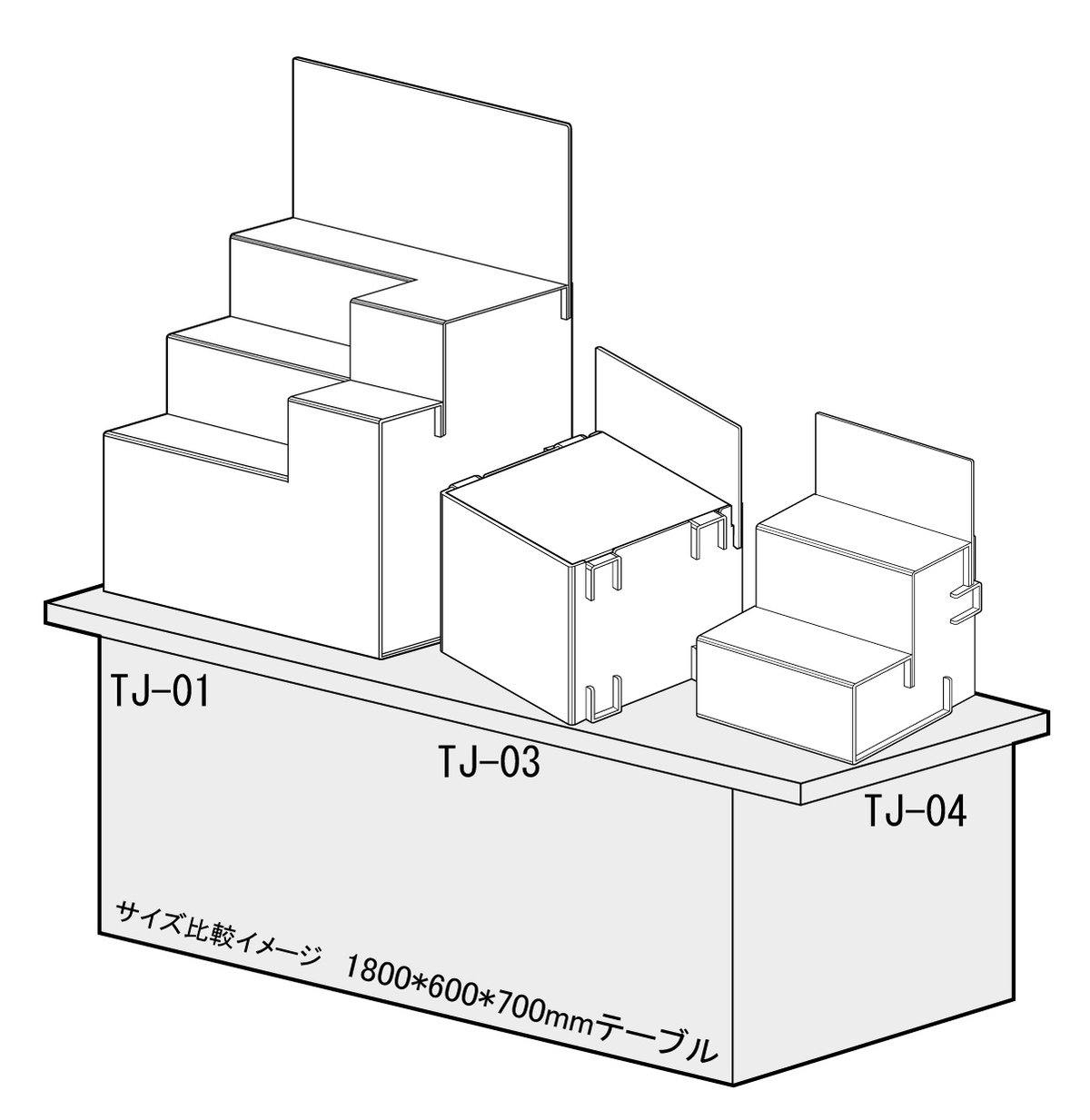 TJ-01 3段式+オリジナルL字展示台 | S.J.WORKs ONLINESHOP(移転)