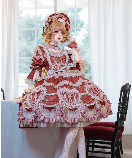「Vintage Cake」ドレス４点フルセット（レッド） 【2/14まで】送料無料！