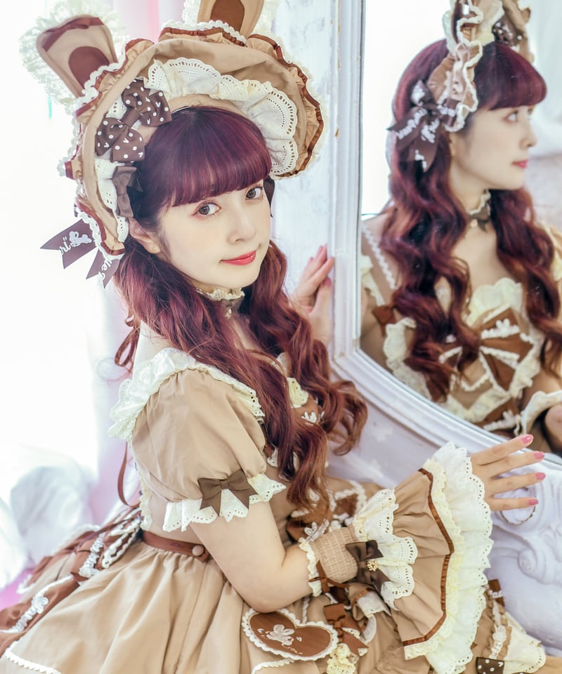 青木美沙子コラボ ラビットリボンワンピース&ボンネット CATEGORY ラビットリボン（再販） | GIRLISM