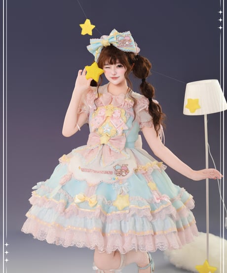 「花と真珠箱×サンリオ」LITTLE TWIN STARSワンピース＆ジャンパースカート【3/10まで】送料無料！