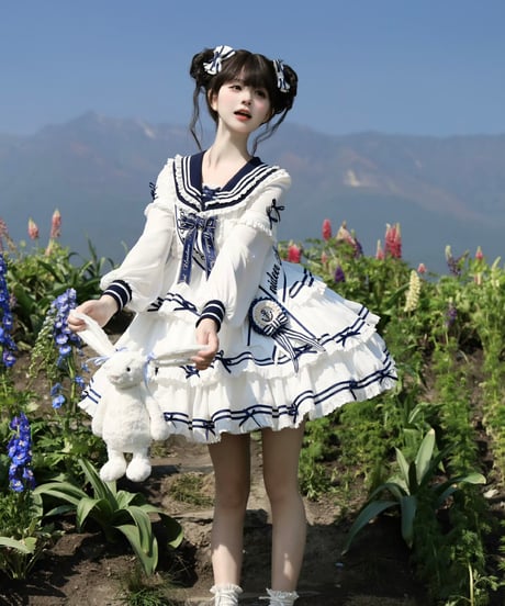 「Navy Girl」長袖ワンピース5点フルセット 【5/2まで】送料無料！